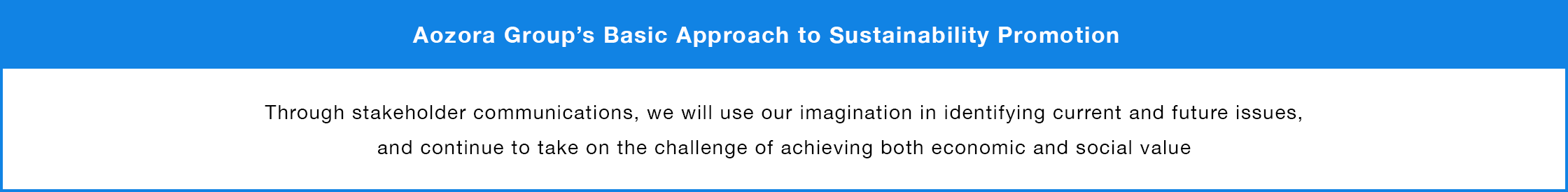 Basic Approach to Sustainability Promotion