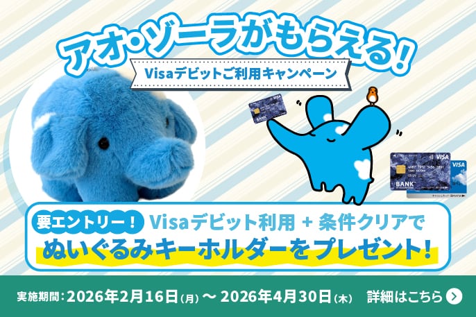 アオ・ゾーラがもらえる！Visaデビットご利用キャンペーン