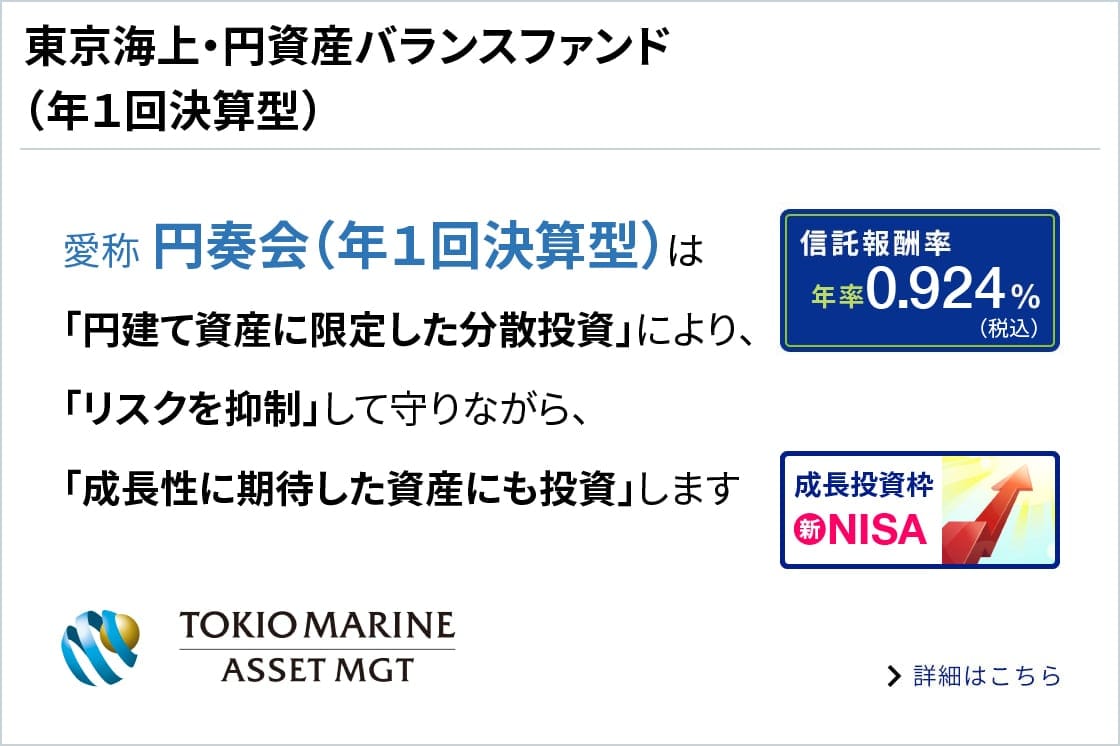 東京海上・円資産バランスファンド（年一回決算型）についての画像
