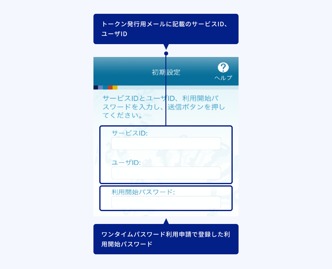 トークンの初期設定に関する画像