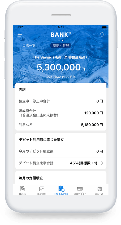 The Savings(目標詳細)に関する画像