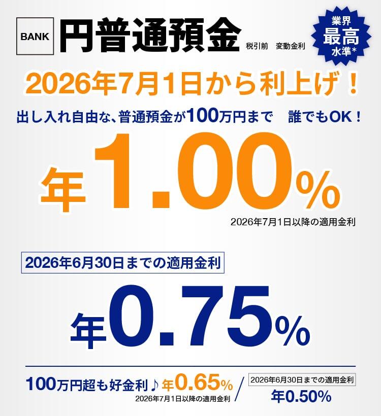 BANK限定普通預金
