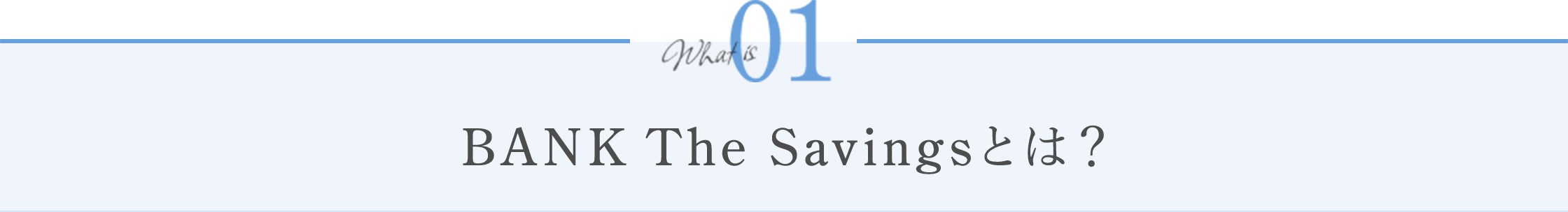 What is 01 BANK The Savingsとは？