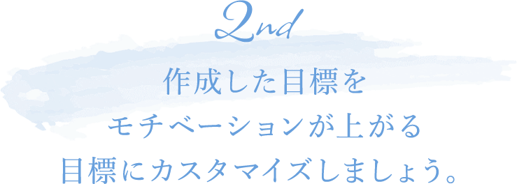 作成した目標をモチベーションが上がる目標にカスタマイズしましょう。