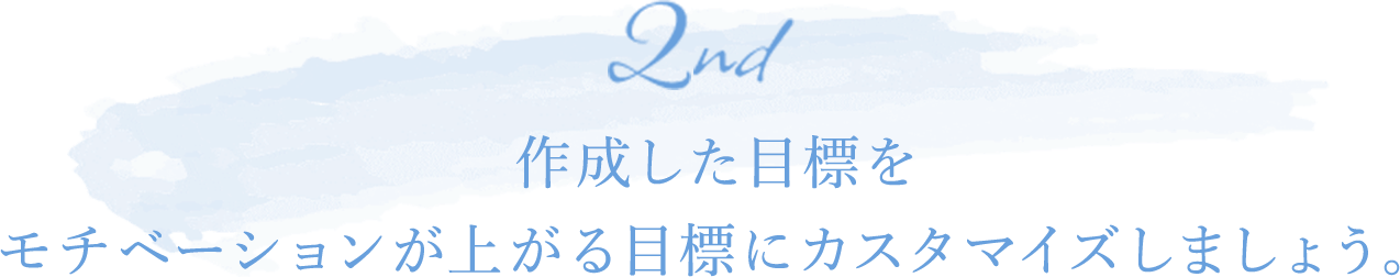 作成した目標をモチベーションが上がる目標にカスタマイズしましょう。