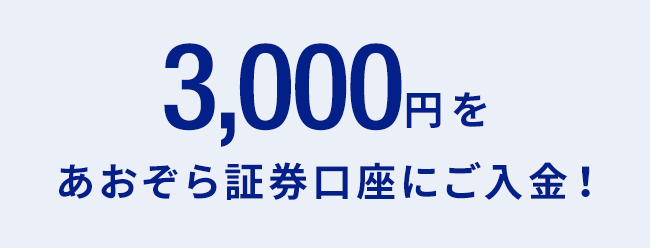 3,000円をあおぞら証券口座にご入金！