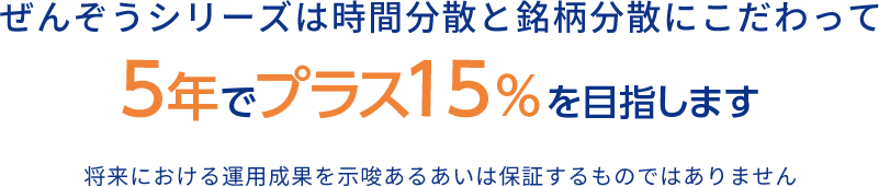 時間分散と銘柄分散にこだわって5年でプラス15%を目指します