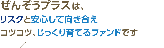 ぜんぞうプラスは、リスクと向き合えコツコツ、じっくり育てるファンドですに関する画像