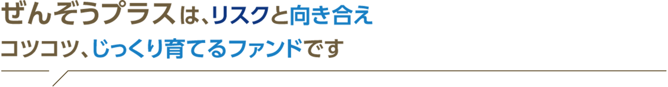 ぜんぞうプラスは、リスクと向き合えコツコツ、じっくり育てるファンドですに関する画像