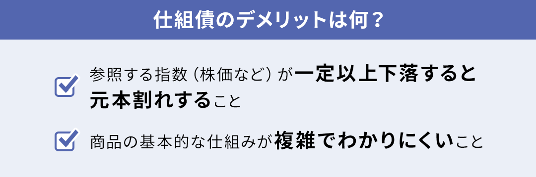 仕組債のデメリットは何?についての画像